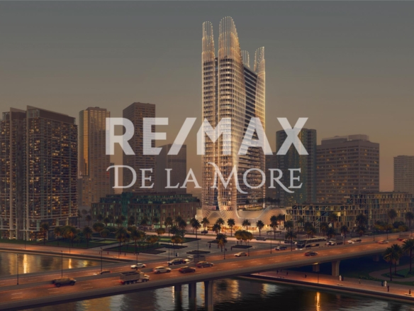 New Offplan Project Building Render of Binghatti Skyhall, offering apartments in Dubai Business Bay at Dusk